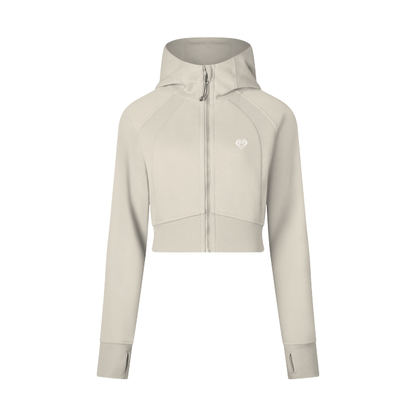 Cropped Zip-Through Hoodie 