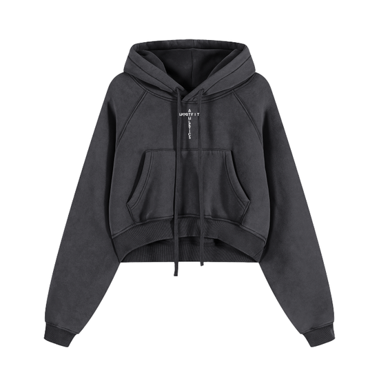 Cropped Zip-Through Hoodie 