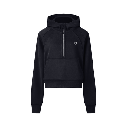 Cropped Half-Zip Hoodie 